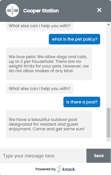 Chat message with AI Chat